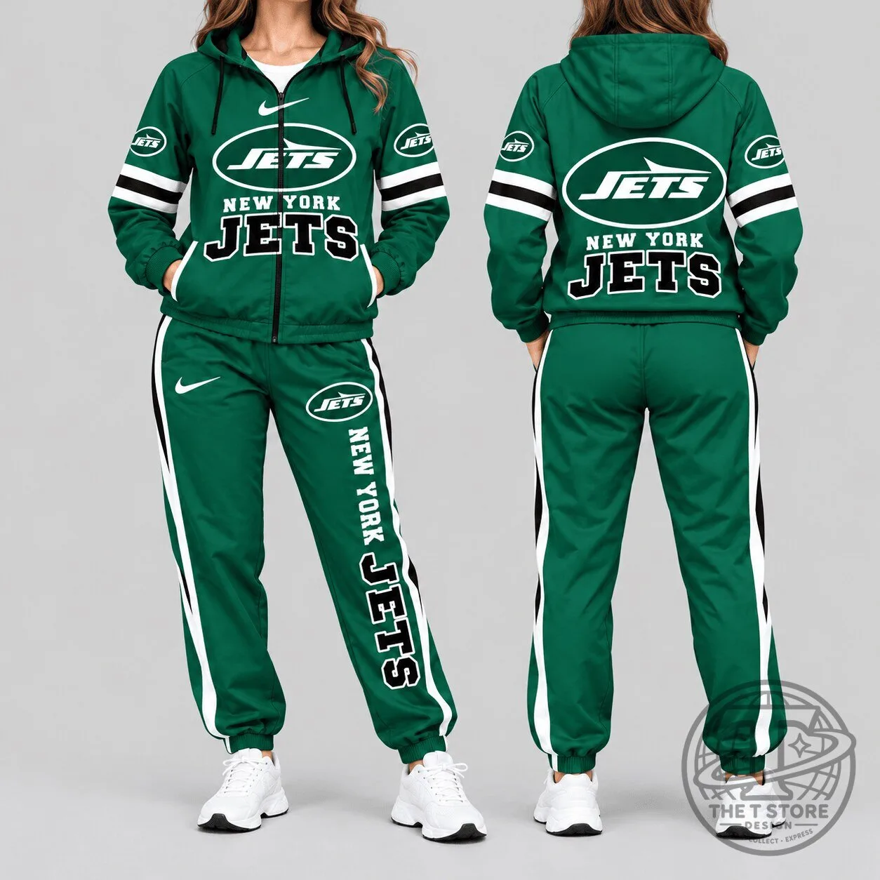 New York Jets National Football League Green Stripe Sleeve Hoodie