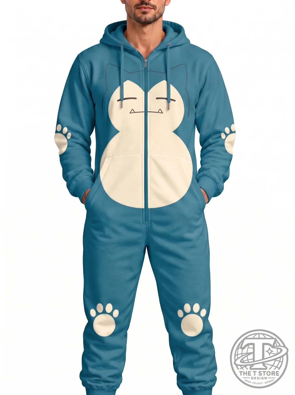 Pokemon Snorlax Character Adult Hooded Jumpsuit