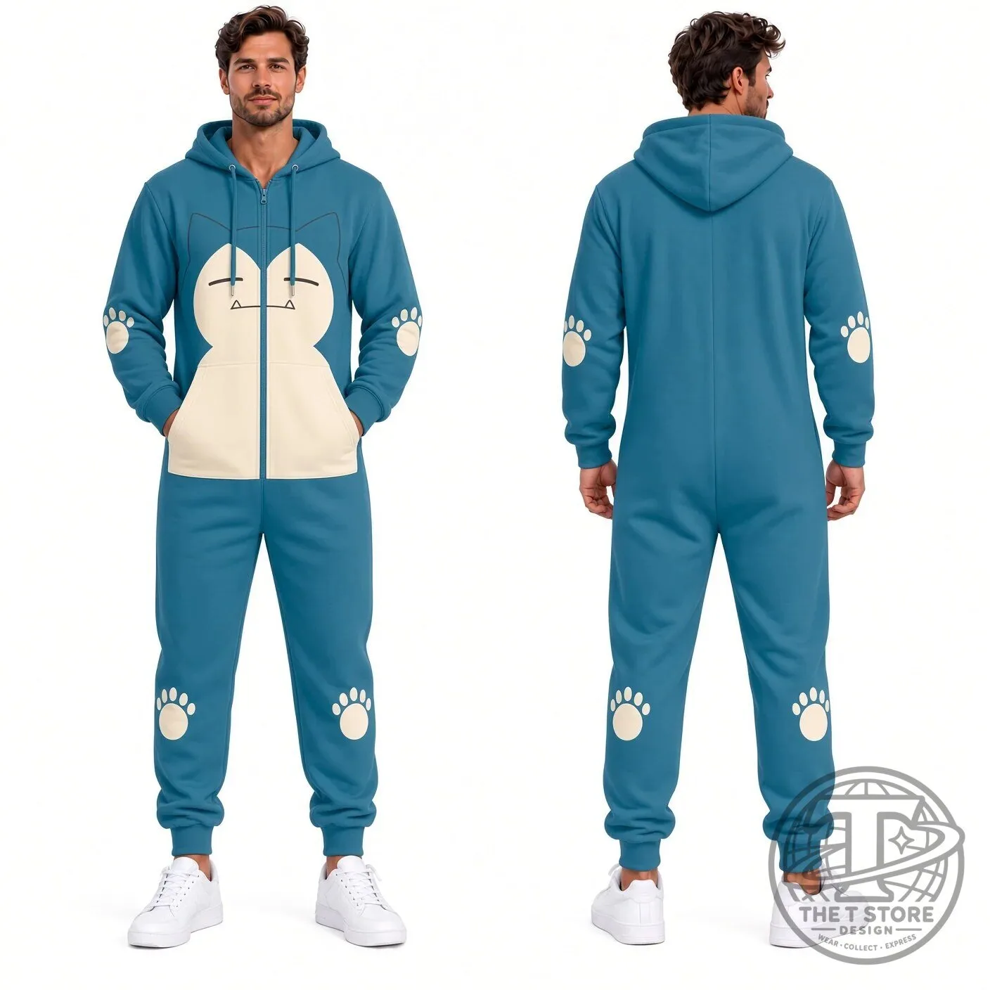 Pokemon Snorlax Character Adult Hooded Jumpsuit 5 Pokemon Snorlax Character Adult Hooded Jumpsuit