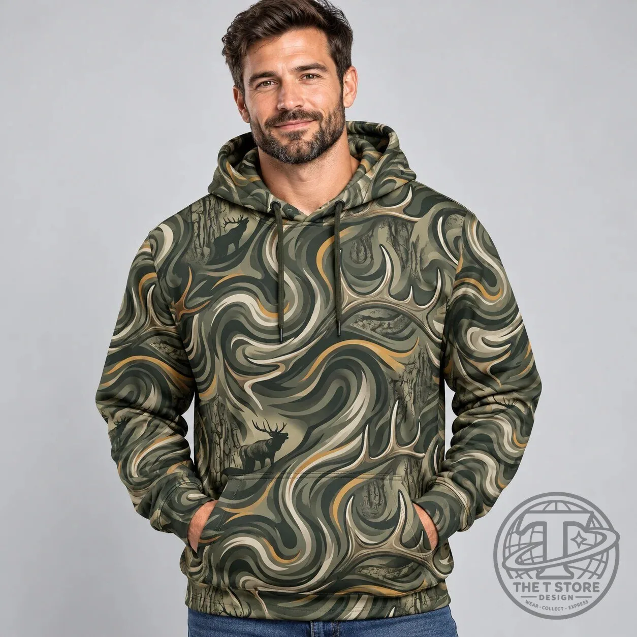 Elk Hunting Swirl Camouflage Pattern Hoodie for Men and Women 13 Elk Hunting Swirl Camouflage Pattern Hoodie for Men and Women