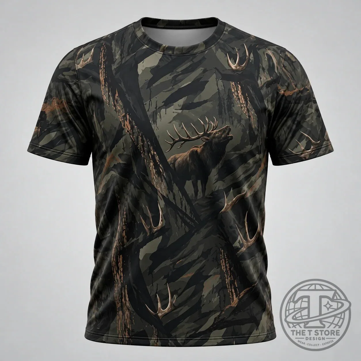 Timber King Elk Camouflage Hunting Hoodie with Antlers and Forest Design 13 Timber King Elk Camouflage Hunting Hoodie with Antlers and Forest Design