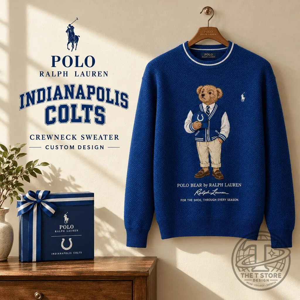 Indianapolis Colts Polo Bear Ralph Lauren Crewneck Sweater