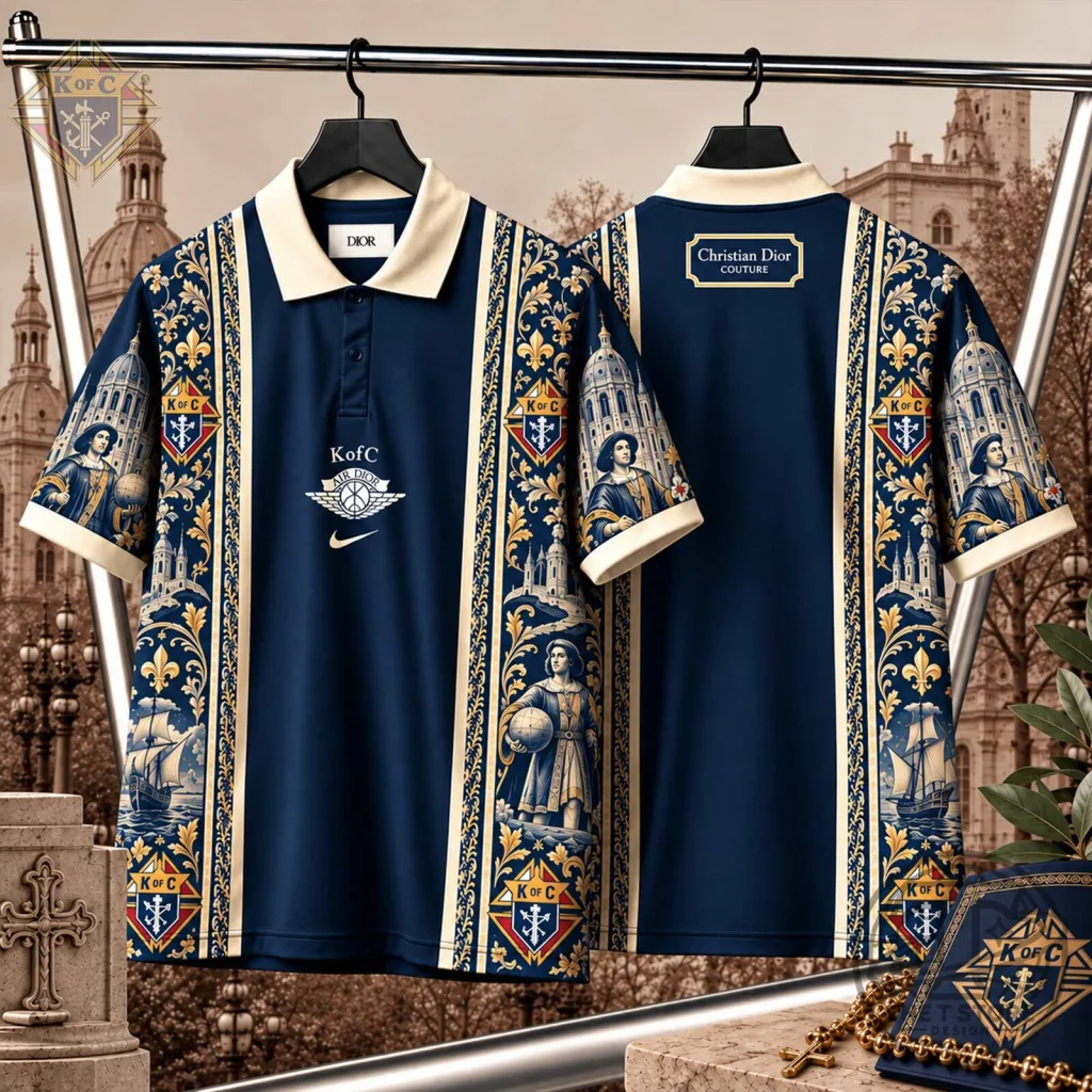 Knights of Columbus Christian Dior Air Jordan Inspired Polo Shirt Knights of Columbus Christian Dior Air Jordan Inspired Polo Shirt