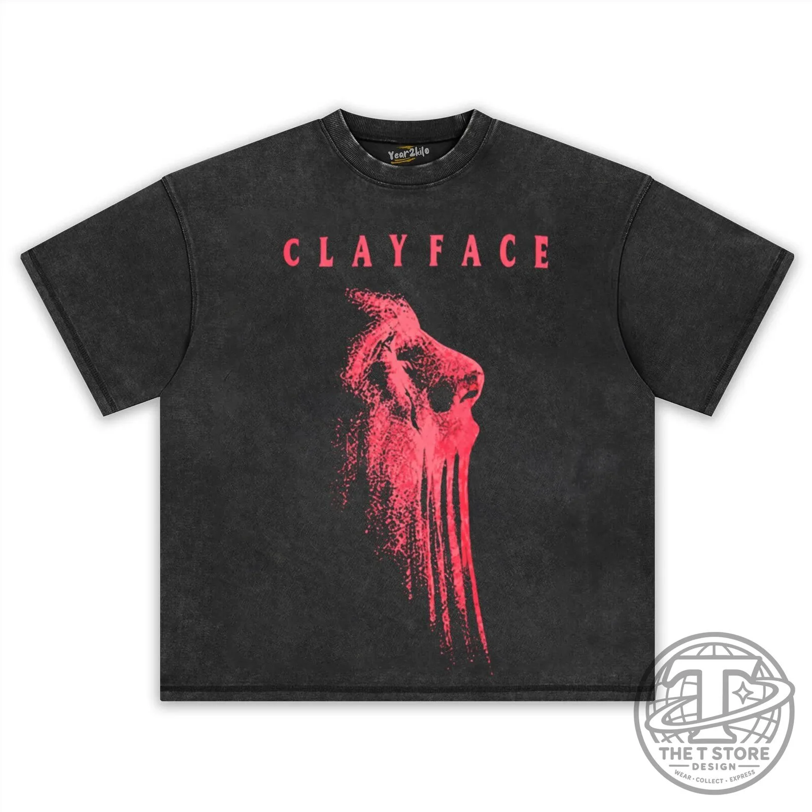 Clayface Batman Villain Distressed Black Graphic Print T-Shirt