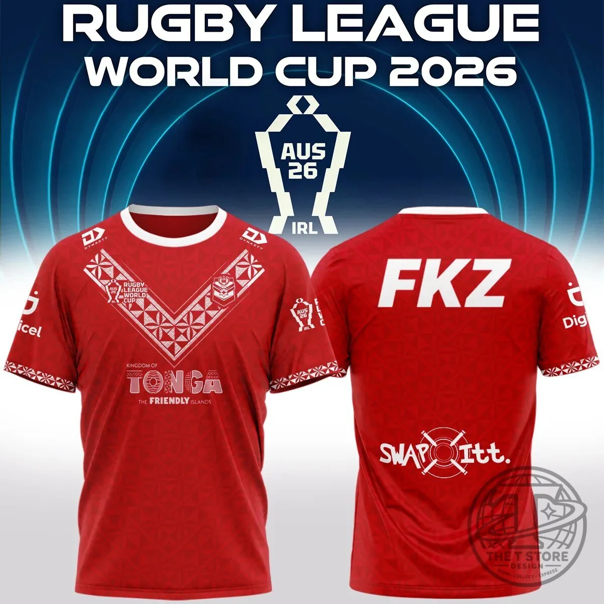 Tonga Rugby League World Cup 2026 Home Kit Replica Fan Jersey