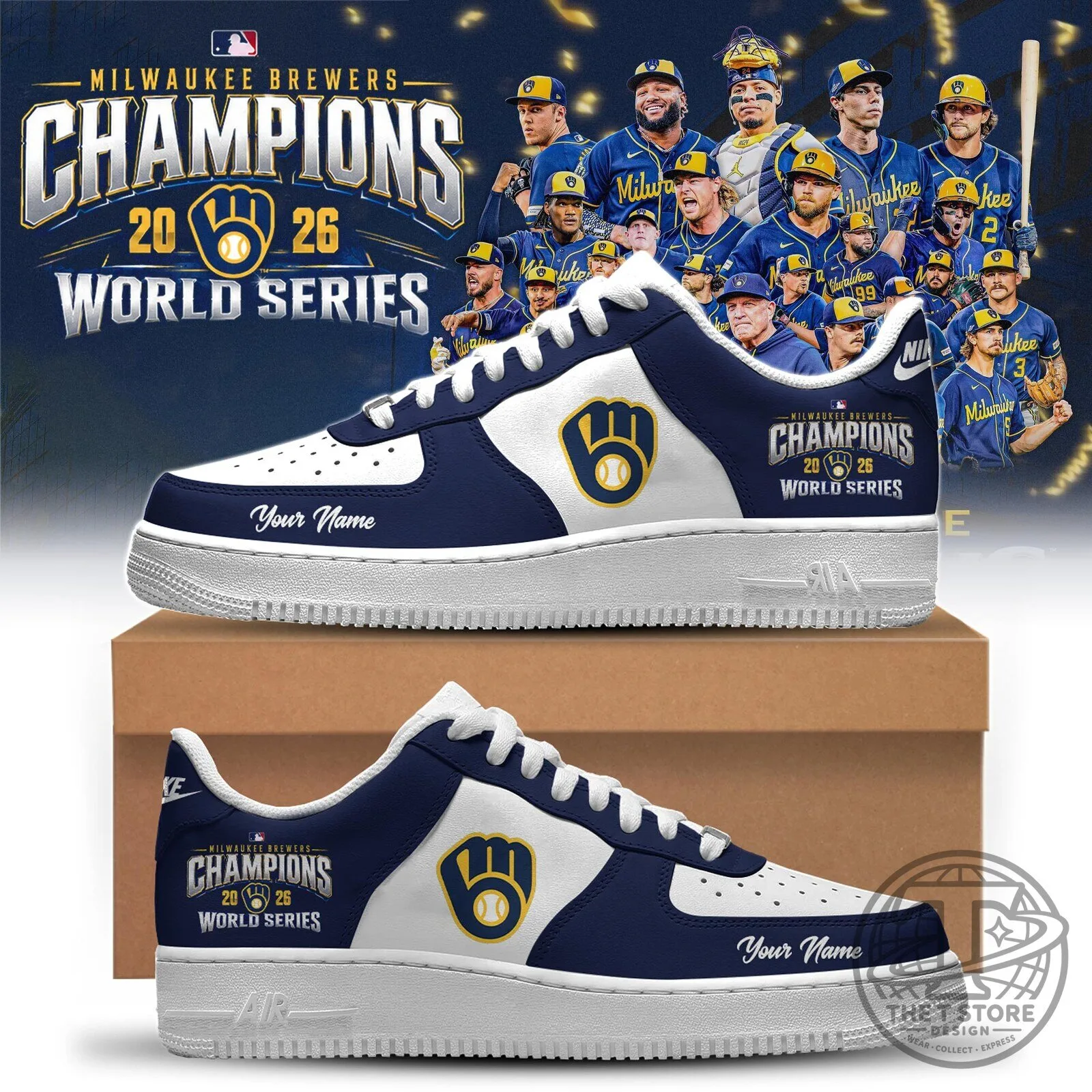 Milwaukee Brewers 2026 World Series Champions Custom Name Shoes