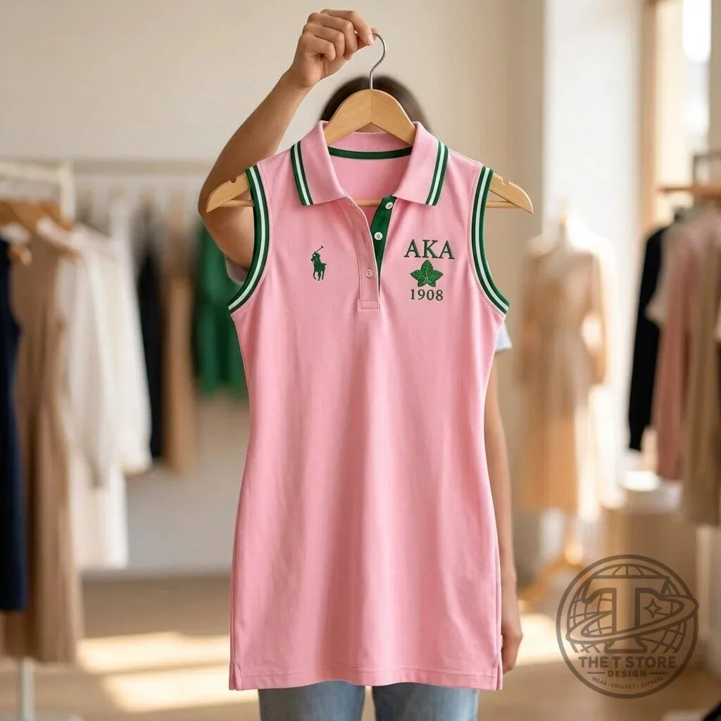 Alpha Kappa Alpha Sorority Incorporated Sleeveless Polo Dress 9 Alpha Kappa Alpha Sorority Incorporated Sleeveless Polo Dress
