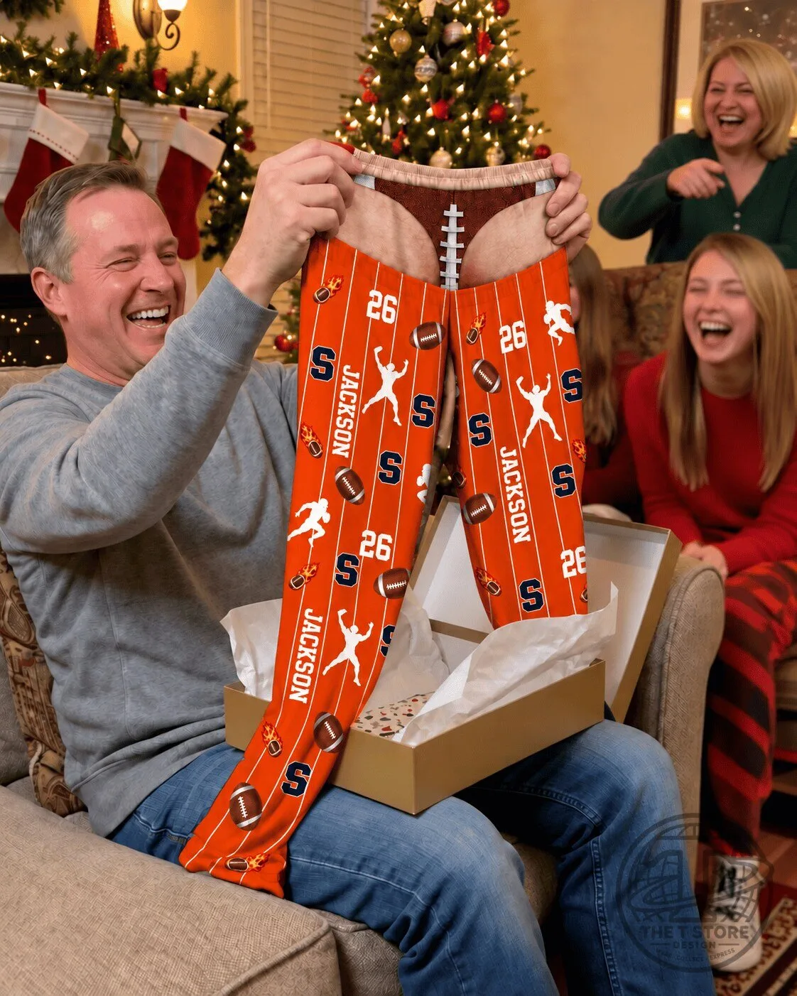 Syracuse Orange Football Personalized Jackson Number 26 Wide Leg Pants