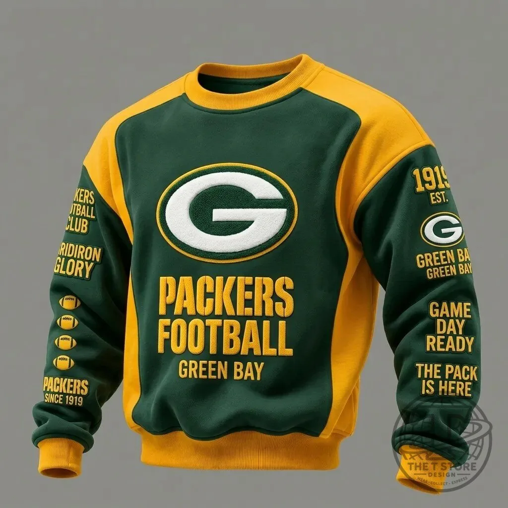 Green Bay Packers Football Club Vintage Style Crewneck Sweatshirt