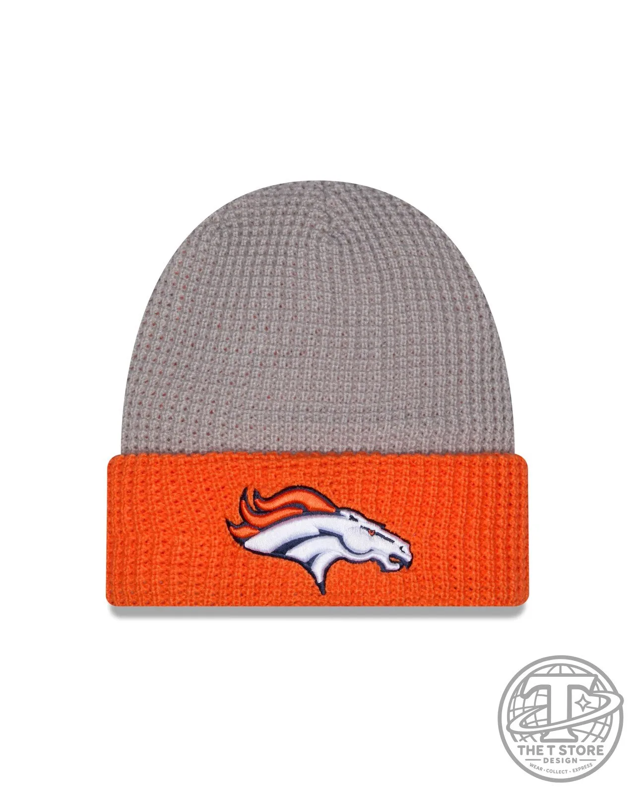Denver Broncos New Era Play Knit Gray Beanie Hat for Football Fans